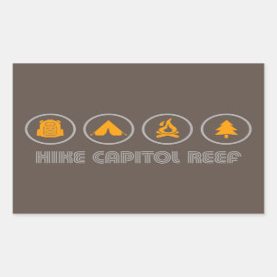 Pegatina Rectangular Parque nacional de los arrecifes del Capitolio
