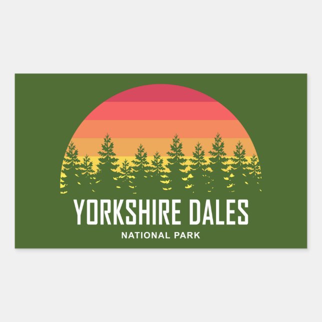 Pegatina Rectangular Parque nacional de Yorkshire Dales (Anverso)