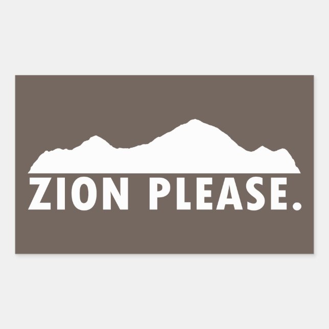Pegatina Rectangular Parque nacional de Zion, Utah, por favor (Anverso)