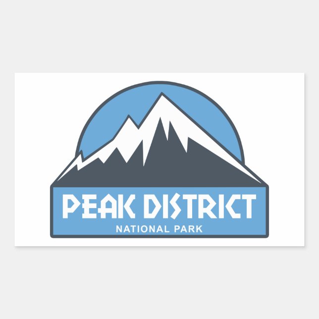 Pegatina Rectangular Parque nacional del distrito de Peak (Anverso)
