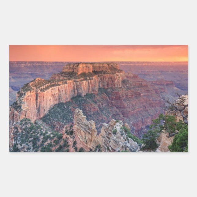 Pegatina Rectangular Parque nacional del Gran Cañón, Arizona (Anverso)