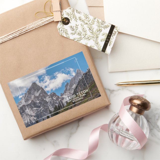 Pegatina Rectangular Parque nacional del Gran Tetón (Regalar)