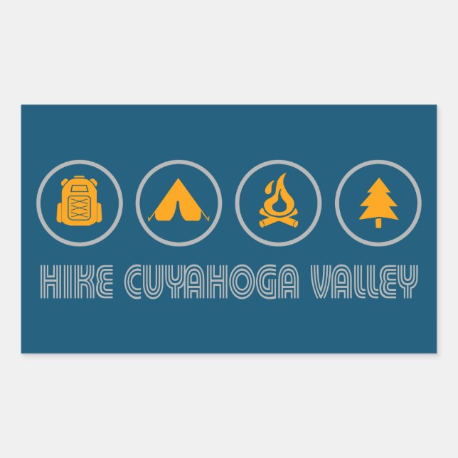 Pegatina Rectangular Parque nacional del Valle de Hike Cuyahoga (Anverso)