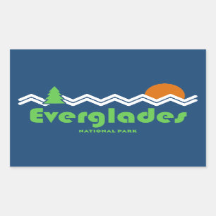 Pegatina Rectangular Parque nacional Everglades Retro