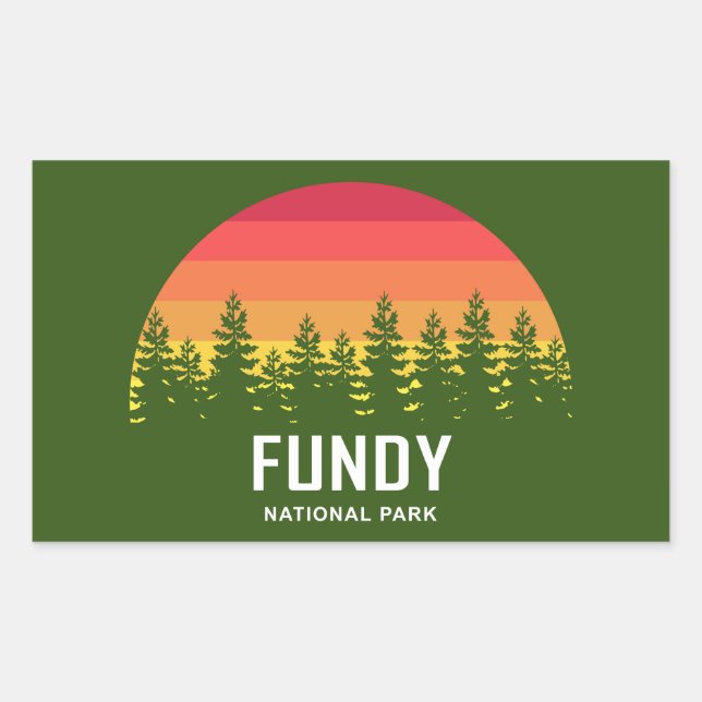Pegatina Rectangular Parque nacional Fundy (Anverso)