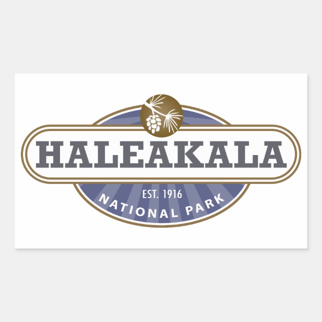 Pegatina Rectangular Parque nacional Haleakala (Anverso)