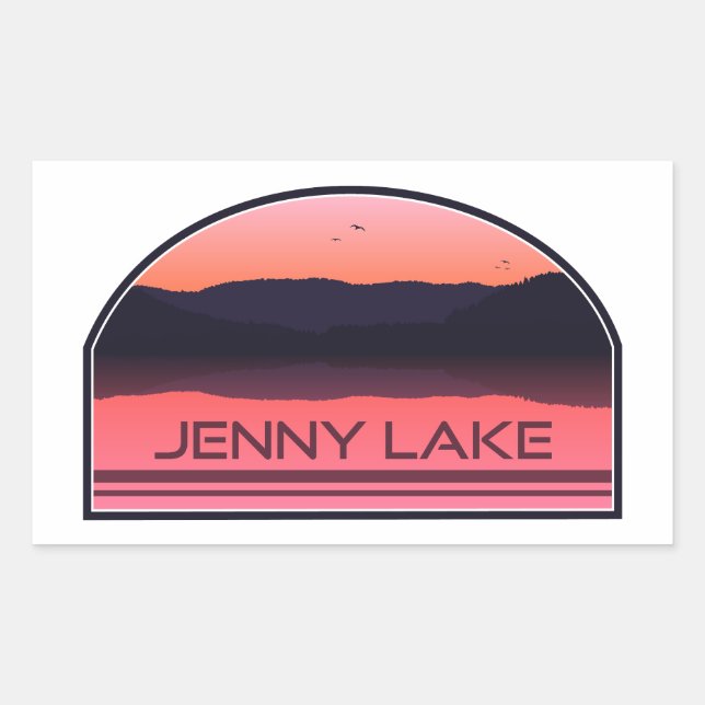 Pegatina Rectangular Parque nacional Jenny Lake Grand Teton Red Sunrise (Anverso)