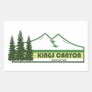 Pegatina Rectangular Parque Nacional Kings Canyon Green Stripes