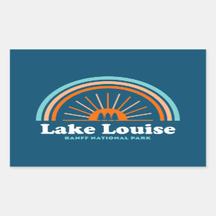 Pegatina Rectangular Parque nacional Lake Louise Banff Rainbow