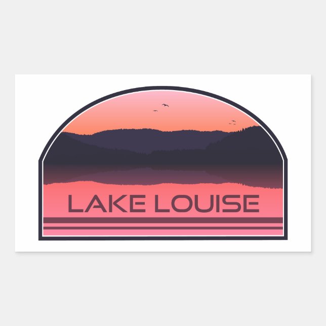 Pegatina Rectangular Parque nacional Lake Louise Banff Red Sunrise (Anverso)