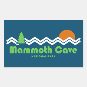 Pegatina Rectangular Parque nacional Mammoth Cave Retro