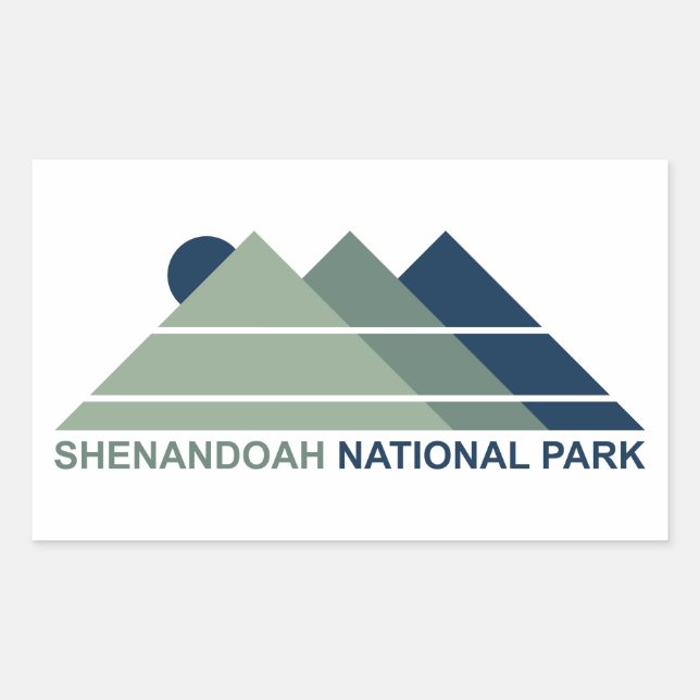 Pegatina Rectangular Parque Nacional Montaña Sol de Shenandoah (Anverso)