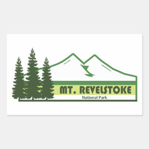Pegatina Rectangular Parque Nacional Mount Revelstoke Franjas Verdes