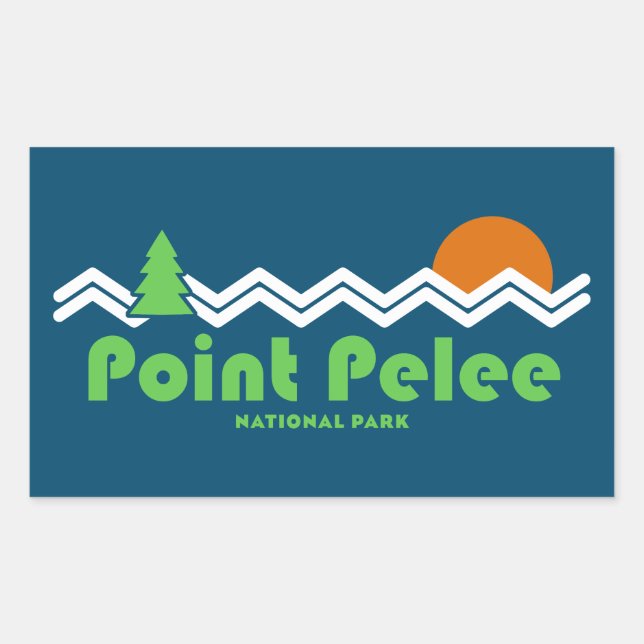 Pegatina Rectangular Parque nacional Point Pelee Retro (Anverso)
