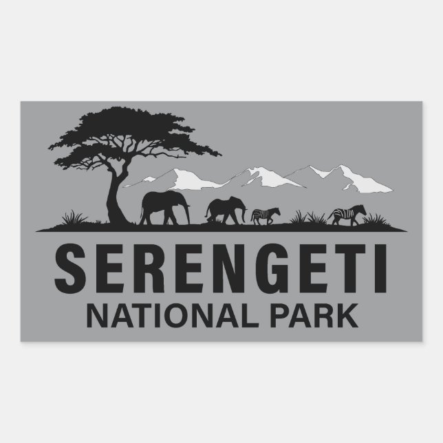 Pegatina Rectangular Parque nacional Serengeti (Anverso)