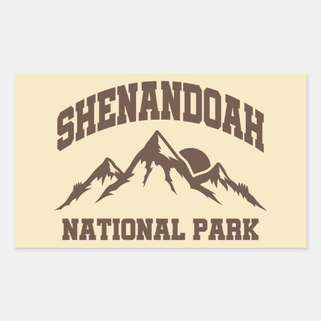 Pegatina Rectangular Parque nacional Shenandoah (Anverso)