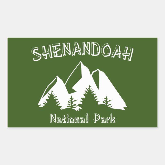 Pegatina Rectangular Parque nacional Shenandoah (Anverso)