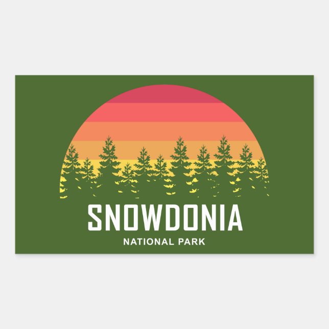 Pegatina Rectangular Parque nacional Snowdonia (Anverso)