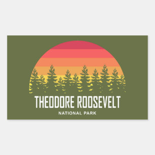 Pegatina Rectangular Parque nacional Theodore Roosevelt