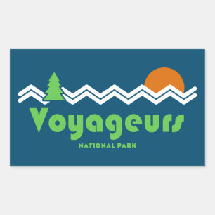 Pegatina Rectangular Parque nacional Voyageurs Retro