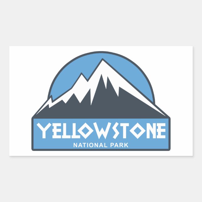 Pegatina Rectangular Parque nacional Yellowstone (Anverso)