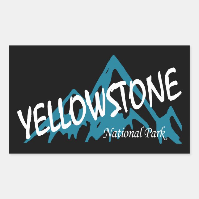 Pegatina Rectangular Parque nacional Yellowstone Wyoming Montana (Anverso)