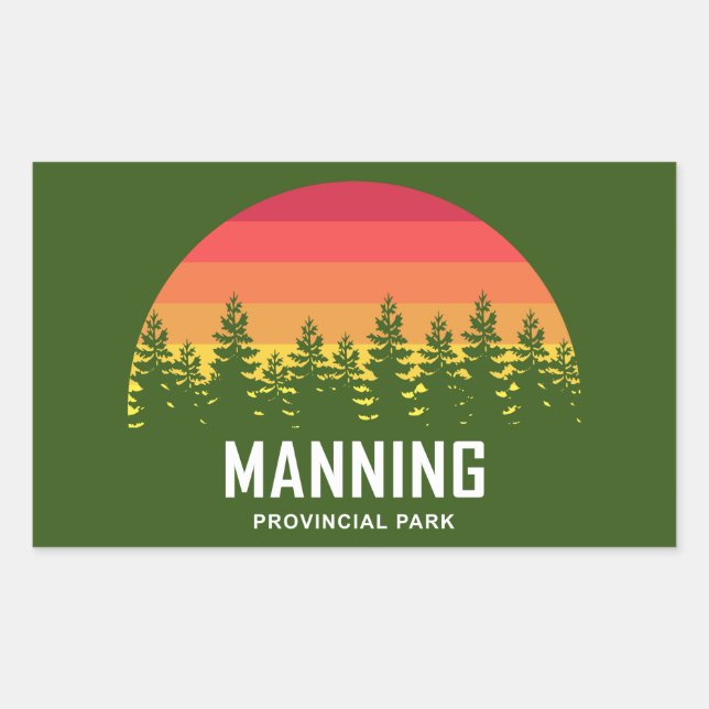 Pegatina Rectangular Parque provincial de Manning (Anverso)