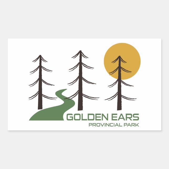 Pegatina Rectangular Parque Provincial Golden Ears sendero de Columbia  (Anverso)