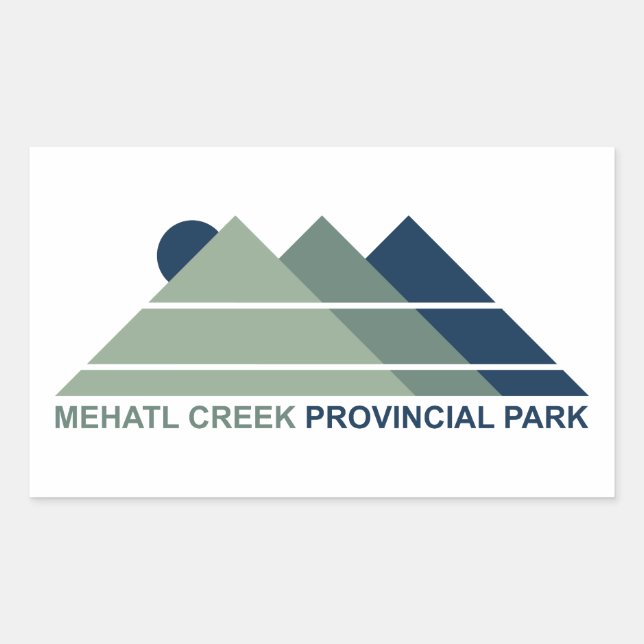 Pegatina Rectangular Parque Provincial Mehatl Creek Mountain Sun (Anverso)