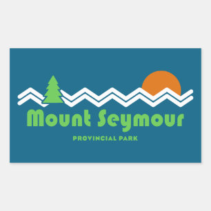 Pegatina Rectangular Parque Provincial Mount Seymour Retro