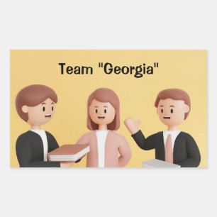 Pegatina Rectangular Participante de grupo personalizado del equipo de
