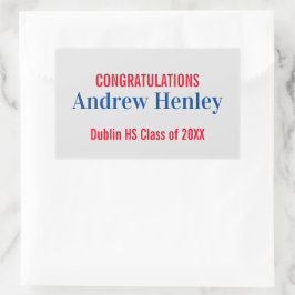 Pegatina Rectangular Partido de Graduación de Texto Simple Favor