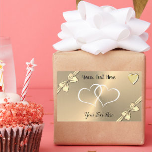 Pegatina Rectangular Partido matrimonial personalizado favorece las eti