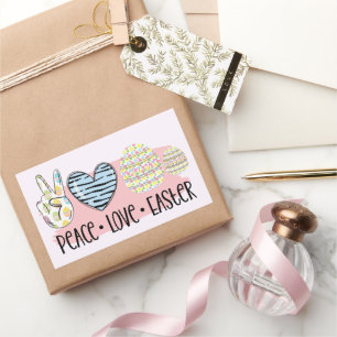 Pegatina Rectangular Pascua de amor por la paz
