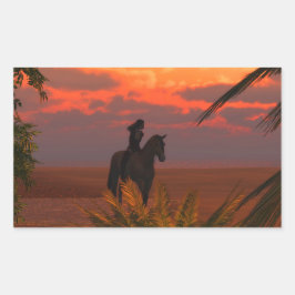 Pegatina Rectangular Paseo matutino