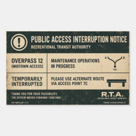 Pegatina Rectangular Paso elevado R.T.A. 12 Acceso público