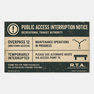 Pegatina Rectangular Paso elevado R.T.A. 12 Acceso público