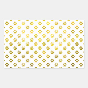 Pegatina Rectangular Pasta de perro Imprimir Rutas de Relieve metalizad
