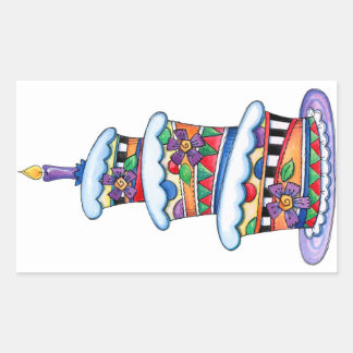 Pegatina Rectangular Pastel de cumpleaños