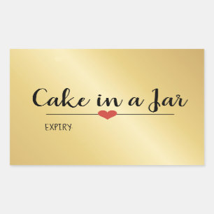 Pegatina Rectangular Pastel de oro en un tarro