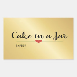 Pegatina Rectangular Pastel en frasco dorado navideño