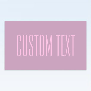 Pegatina Rectangular Pastel Púrpura y Rosa Claro Texto Editable Moder