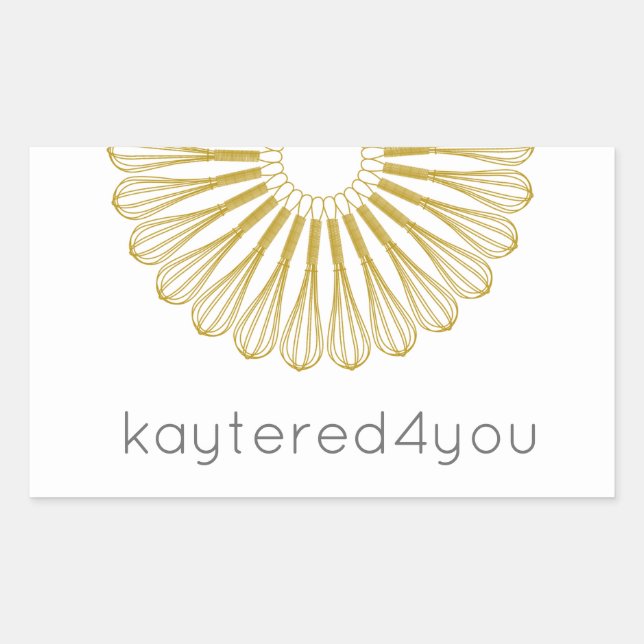 Pegatina Rectangular Pastelería Chef Baking Whisk Restauración moderna (Anverso)