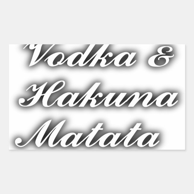 Pegatina Rectangular Pasteles Vodka Hakuna Matata FUNNY (Anverso)