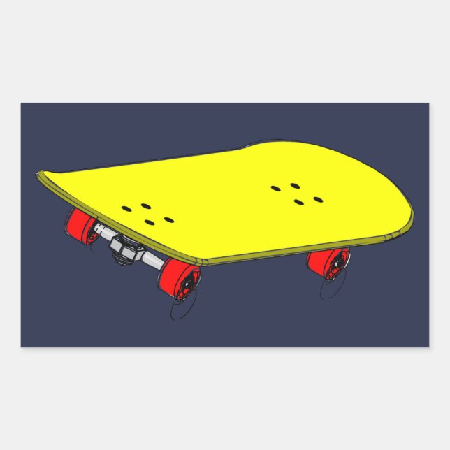 Pegatina Rectangular Patineta amarilla Guay (Anverso)