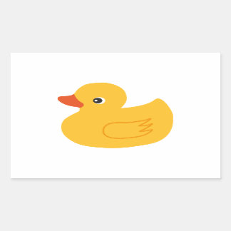 Pegatina Rectangular Pato amarillo