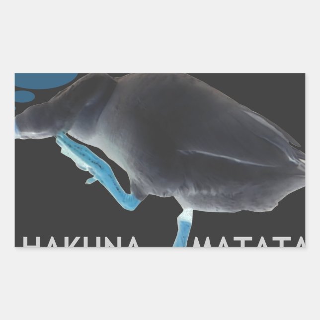 Pegatina Rectangular Pato con texto I Woke Up Like This y Hakuna Matata (Anverso)