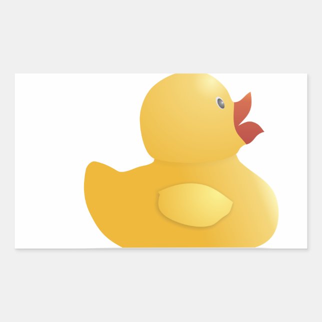 Pegatina Rectangular Pato de goma amarillo (Anverso)