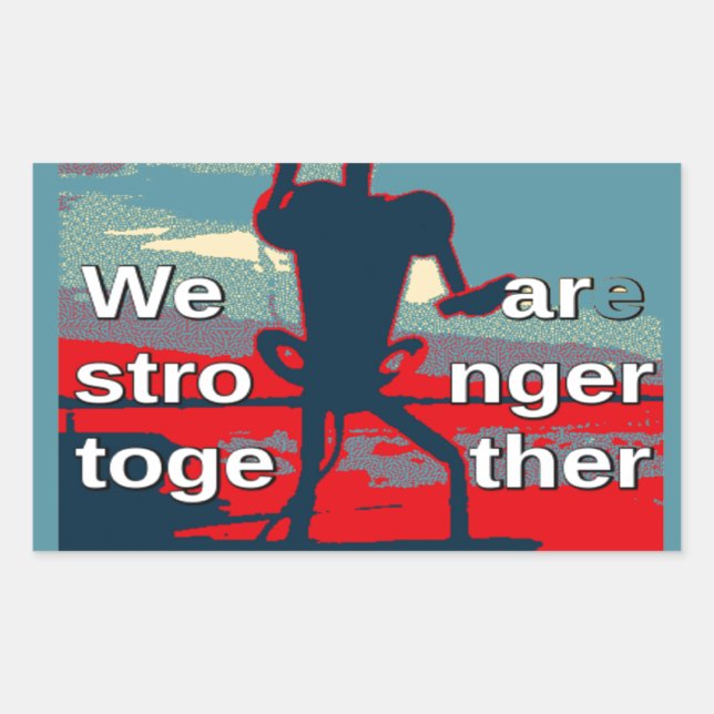 Pegatina Rectangular Patriotic USA Hope Graphic Art Print Design (Anverso)