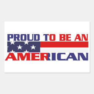 Pegatina Rectangular Patriótico Orgulloso de ser un americano